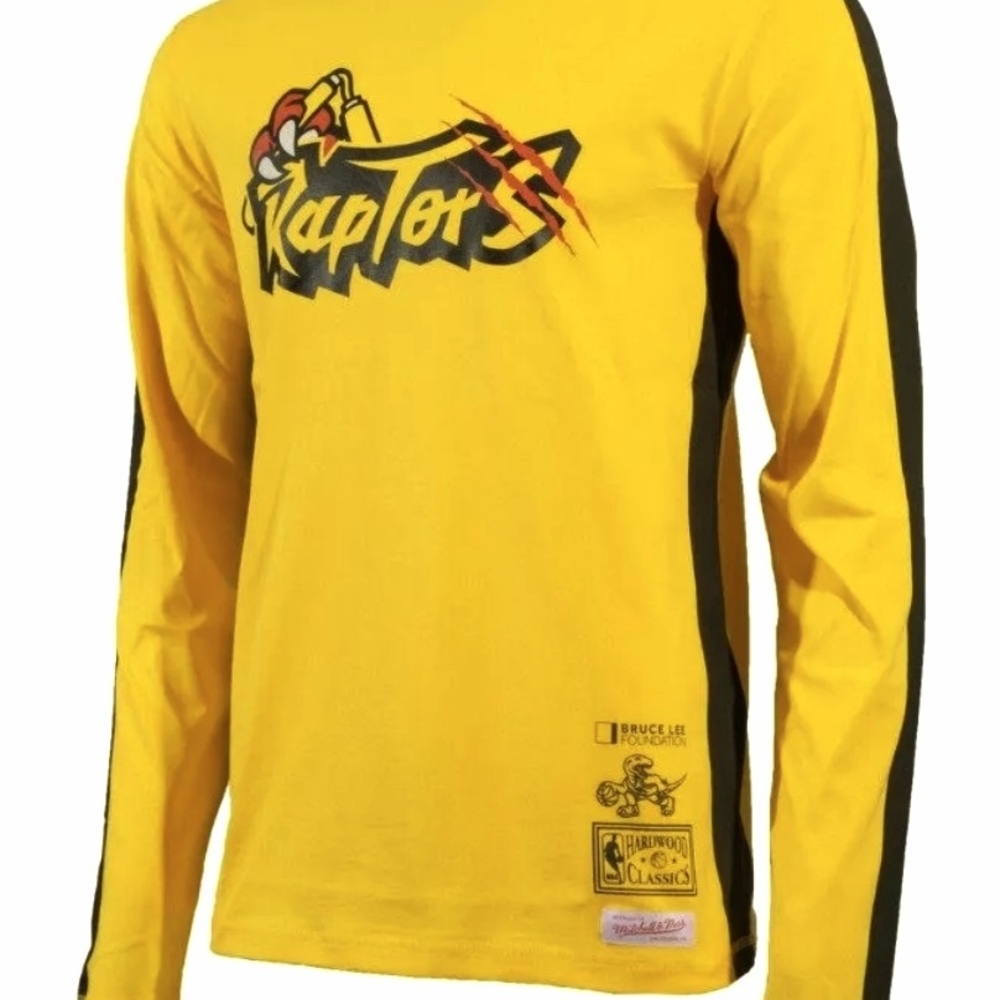 BNWT Mitchell & Ness Bruce Lee X Toronto Raptors Game Of Death Long Sleeve Large